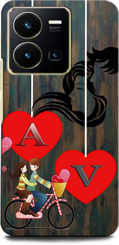 ORBIQE Back Cover for Vivo Y35 V2205 AV, A LOVE V, V LOVE A, A LETTER, V LETTER, AV NAME  (Multicolor, Hard Case, Pack of: 1)