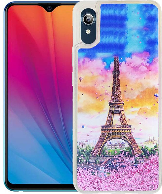 GBAKS Back Cover for VIVO Y91I (FULLY Glitter and Liquid with Printed TOWER in The Middle)  (Multicolor, Waterproof, Pack of: 1)