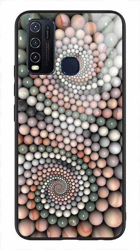 NDCOM Back Cover for Vivo Y50 Beautiful Stone Printed Glass Case  (Multicolor, Grip Case, Pack of: 1)