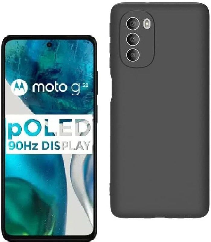 INFINITYWORLD Back Cover for MOTOROLA g52  (Black, Shock Proof)