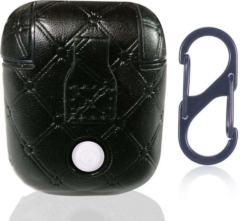 Crysendo Leather Pull String Headphone Pouch  (Black)