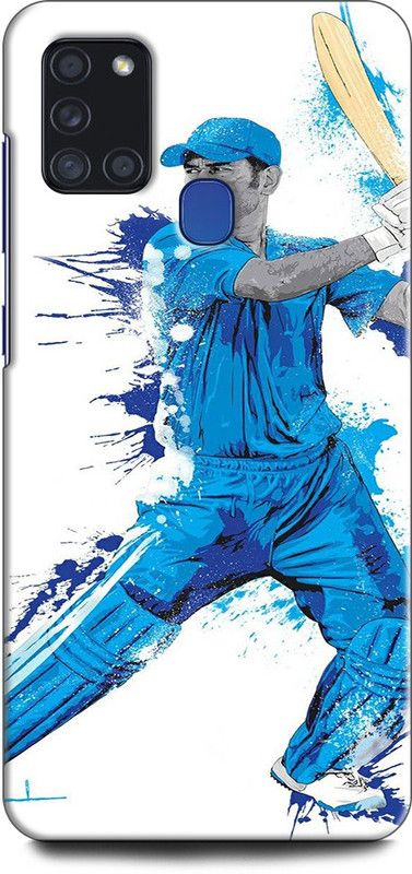 Afterglow Back Cover for SAMSUNG Galaxy A21s DHONI, MS DHONI, MHAI, MSD, SPORTS, CRICKET, MSD 7  (Multicolor, Shock Proof, Pack of: 1)