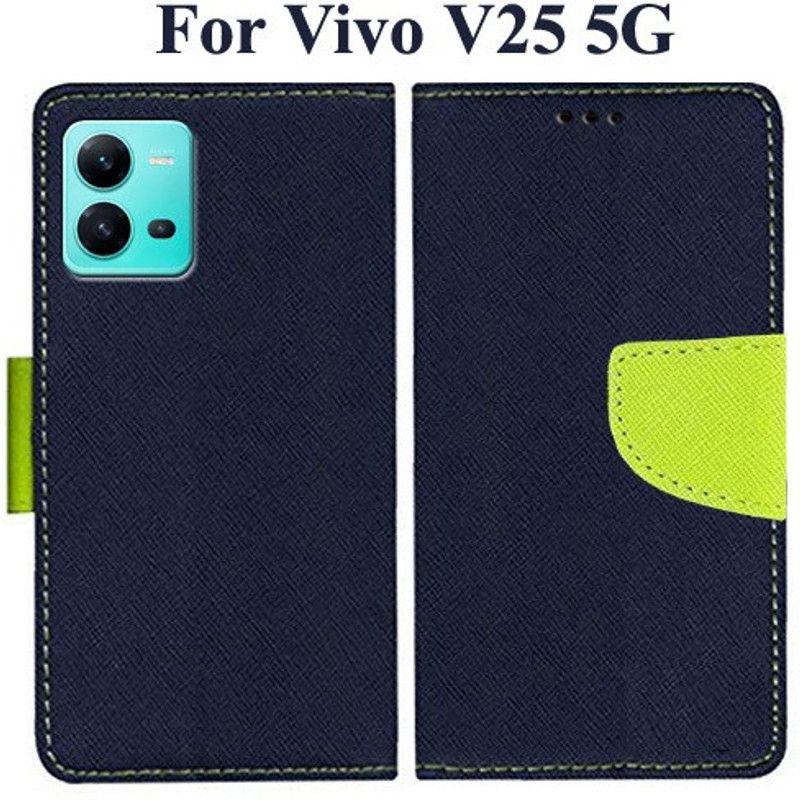 Mehsoos Flip Cover for Vivo V25 5G  (Blue, Dual Protection, Pack of: 1)