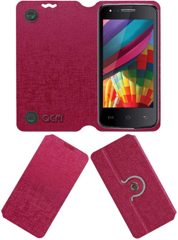 ACM Flip Cover for iBall Andi 4.5 K6  (Pink, Cases with Holder, Pack of: 1)