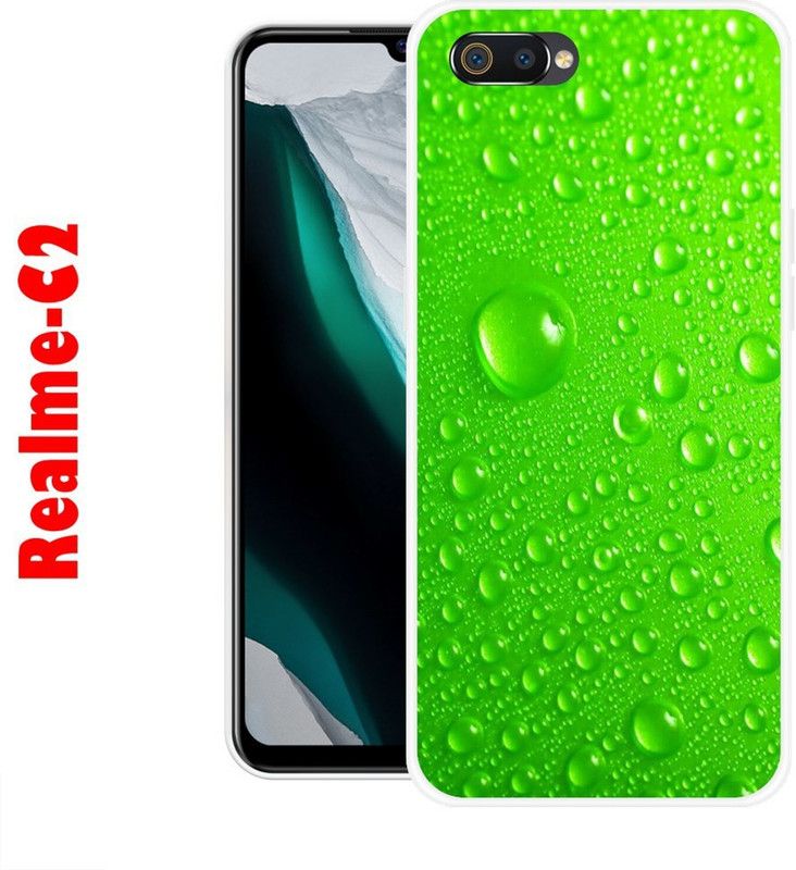 CellWorld Back Cover for Realme C2  (Green, Silicon)
