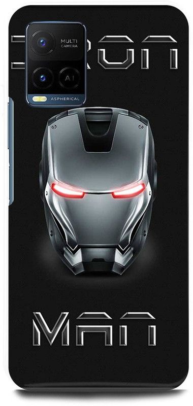 FIKORA Back Cover for Vivo Y21, V2149, IRON, MAN, MASK, AVENGER, AVENGERS  (Black, Hard Case, Pack of: 1)