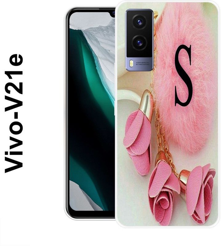 REALKING Back Cover for Vivo V21e  (Pink, Silicon)