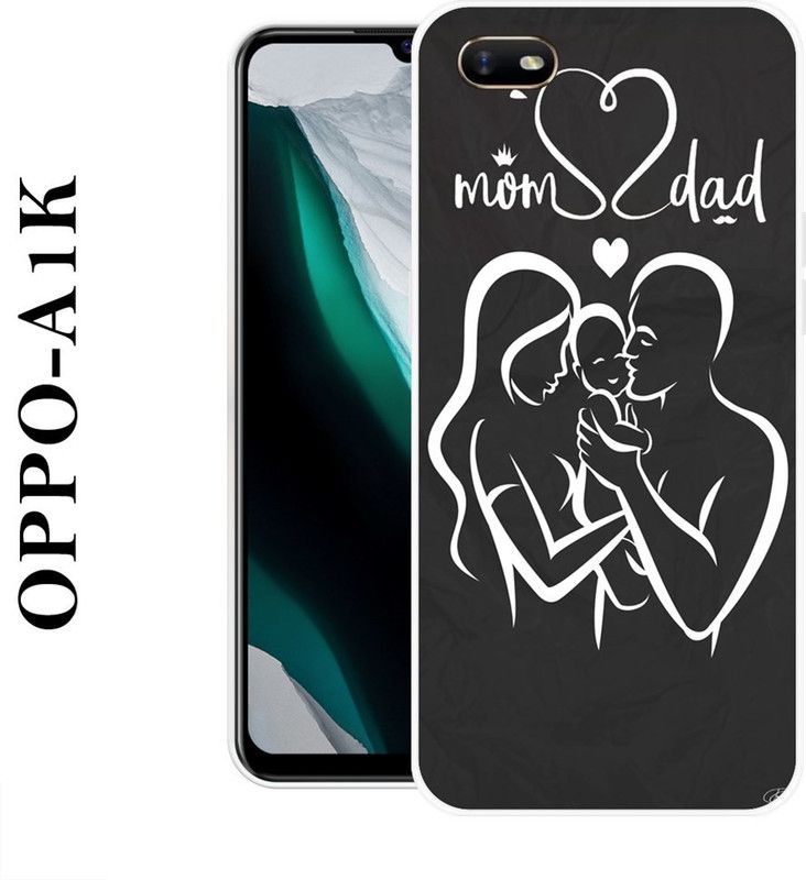 REALKING Back Cover for Oppo A1K  (Black, White, Silicon)