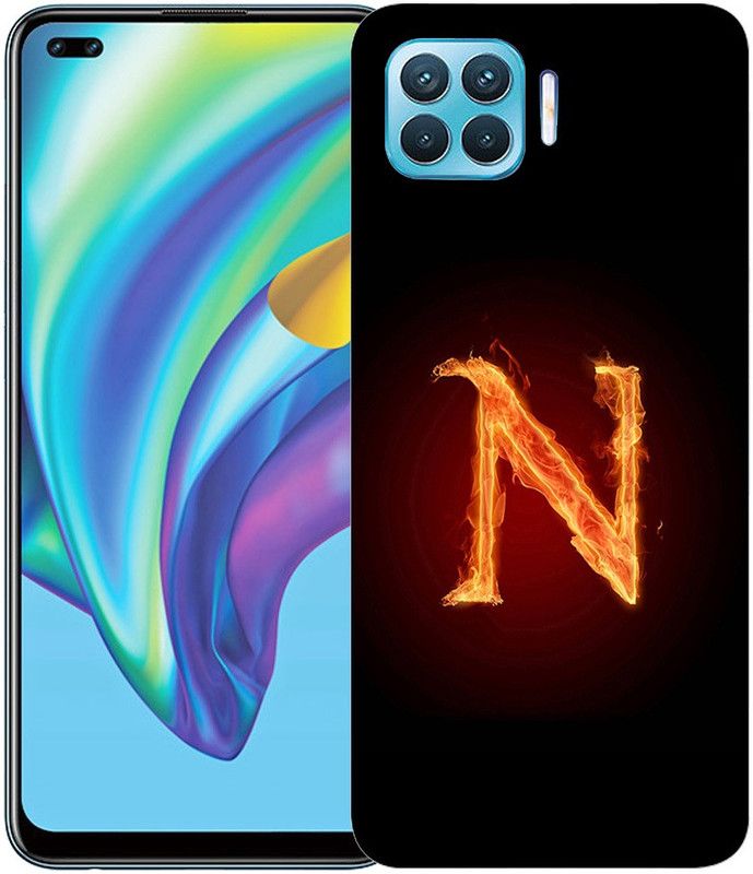 METOO Back Cover for Oppo Reno 4 Lite , Reno 4 Lite , Alphabet, N design back cover  (Multicolor, Flexible, Silicon, Pack of: 1)