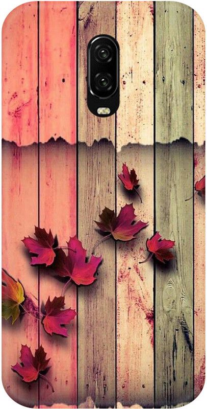 Smutty Back Cover for OnePlus 6T, A6010, A6013 - Maple Leaves Print  (Multicolor, Hard Case, Pack of: 1)