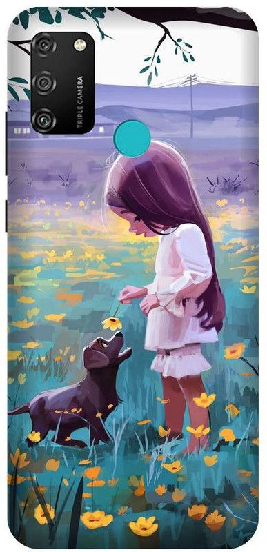 URCHIN Back Cover for Honor9A Cute girl, Cute, love, heart, girls, little girl, cartoon, sweet  (Multicolor, Shock Proof, Pack of: 1)