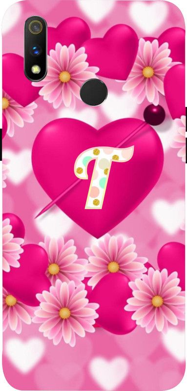 LIKELOOK Back Cover for Realme 3Pro, ( T Heart, T Name )  (Multicolor, Shock Proof, Pack of: 1)
