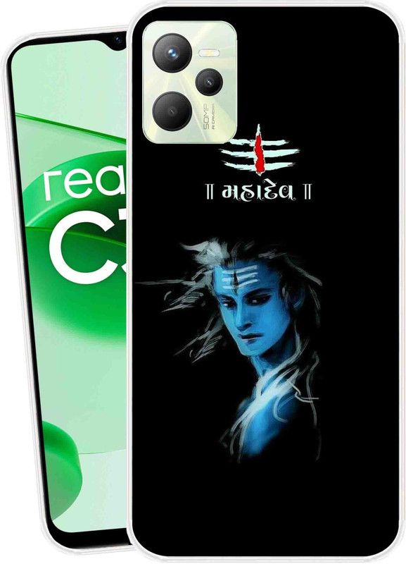Mkprint Back Cover for RealmeC35  (Black, Blue, Silicon)