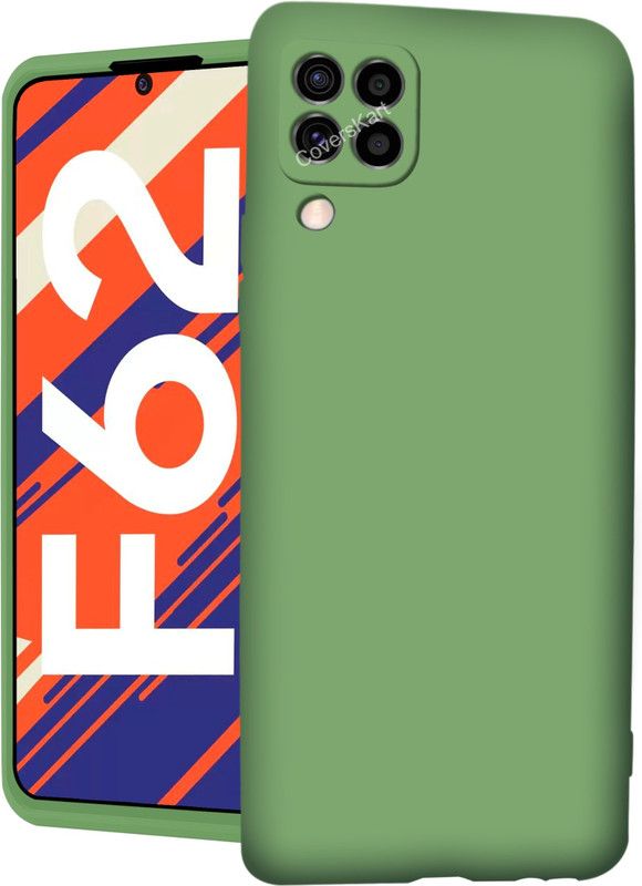 Coverskart Back Cover for SAMSUNG Galaxy F62  (Green, Dual Protection, Silicon)