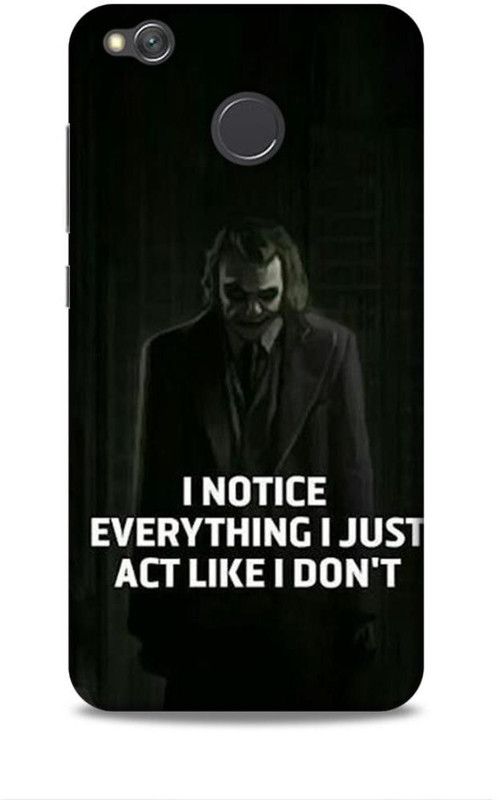 Trinetra Back Cover for Mi Redmi 4 / 4X (Joker / Quotation)  (Black, Hard Case, Pack of: 1)