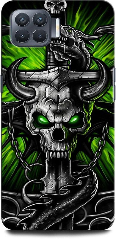 INTELLIZE Back Cover for OPPO F17 Pro SKULL, GAMES, ANIME, SKULL GRIM REAPER, BLACK SKULL GHOST  (Multicolor, Hard Case, Pack of: 1)