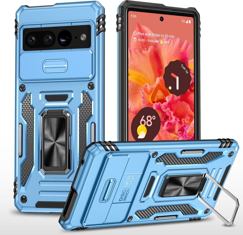 Q Wallet Back Cover for Google Pixel 7 PRO  (Blue, Dual Protection, Pack of: 1)