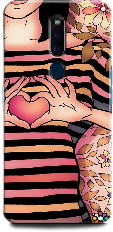 Afterglow Back Cover for Oppo F11 Pro HEARTS, GRIL  (Multicolor, Shock Proof, Pack of: 1)