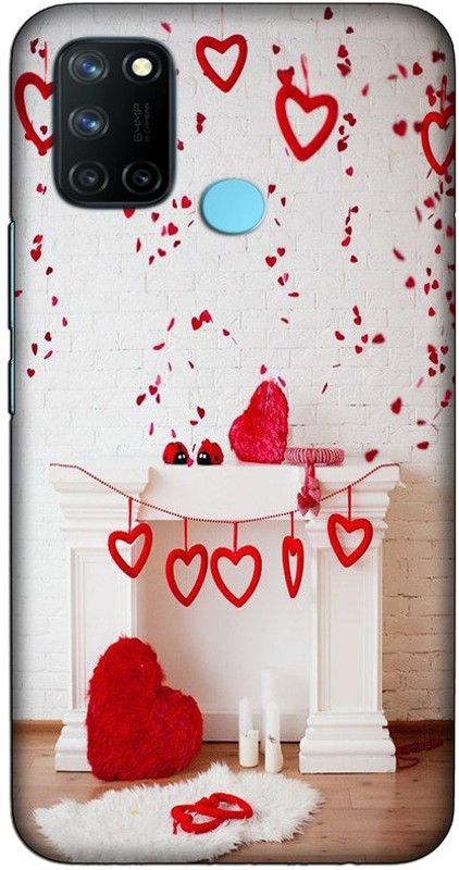 CROKIAN Back Cover for Realme 7i Red heart Back Cover  (Multicolor, Hard Case, Pack of: 1)