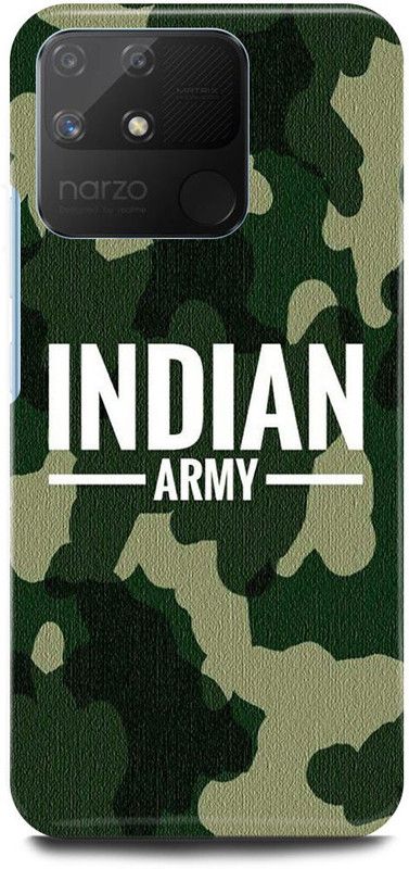 JUGGA Back Cover for Realme Narzo 50A, INDIAN, ARMY, SOLDIER, MILITRY, FOJI  (Khaki, Hard Case, Pack of: 1)