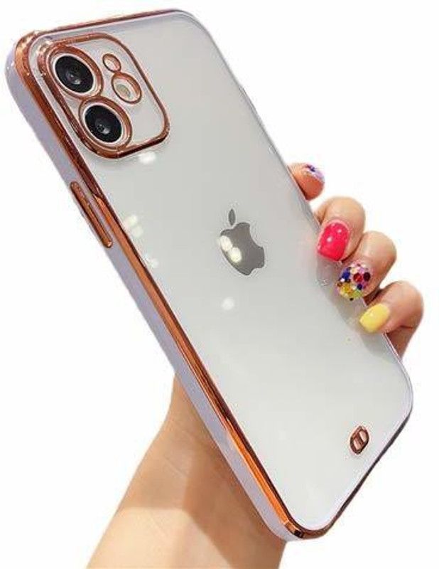 ELEF Back Cover for APPLE iPhone 12  (Brown, Transparent, Hard Case, Silicon, Pack of: 1)