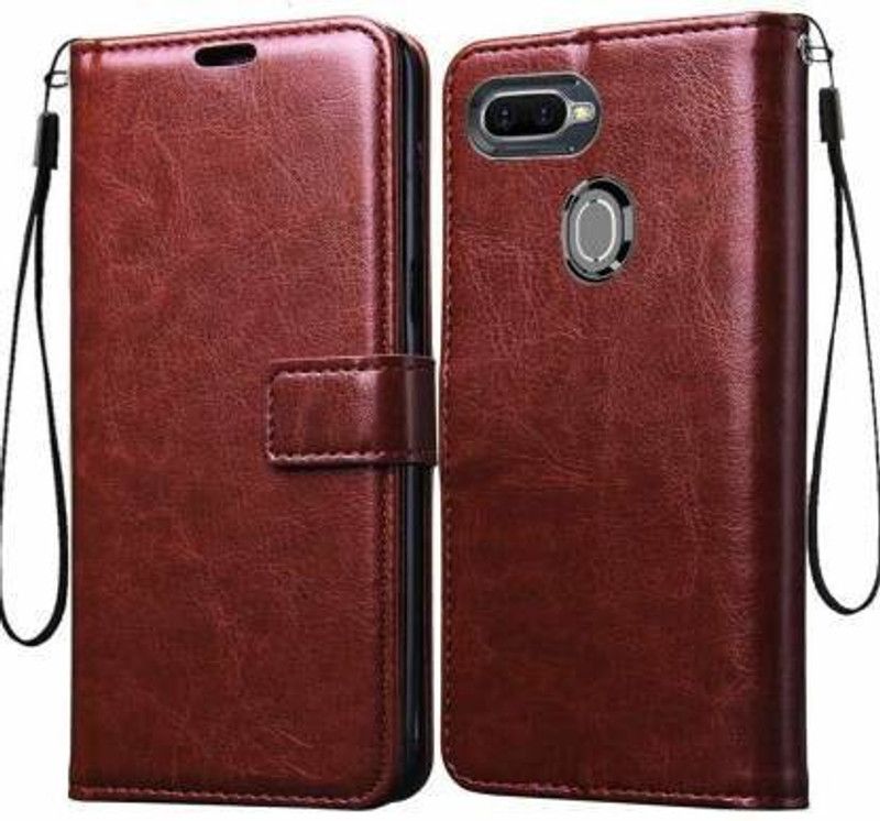 Moonlight Flip Cover for OPPO A5s 3GB RAM  (Brown, Dual Protection)