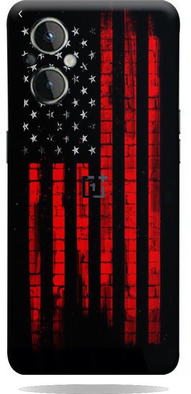 Skins Factory US Flag Red Mobile Back Skin And Guard, One Plus Nord N20 5G Mobile Skin  (US Flag Red Skin With Super matte finish)