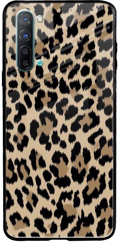 QRIOH Glass Back Cover for Oppo Reno 3  (Brown, Black, Grip Case, Silicon, Pack of: 1)