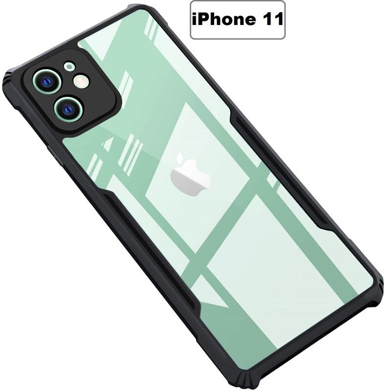 xykos Back Cover for Apple iPhone 11  (Black, Transparent, Grip Case)