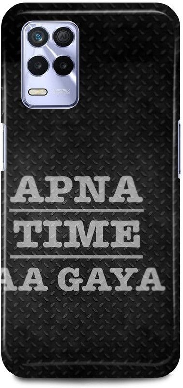 FIKORA Back Cover for Realme 8 5G, RMX3241, APNA, TIME, AYEGA, GULLYBOY, INSPIRED  (Black, Hard Case, Pack of: 1)