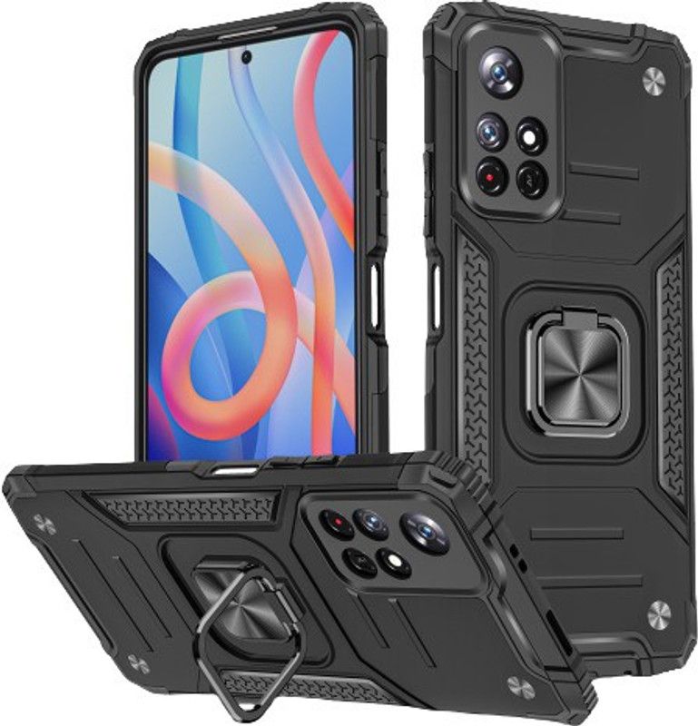 BESTTALK Back Cover for Redmi Note 11T 5G, Poco M4 Pro 5G  (Black, Shock Proof, Pack of: 1)