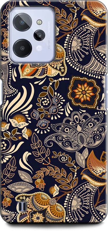 INDICRAFT Back Cover for Realme C31  (Blue, Gold, Shock Proof, Pack of: 1)