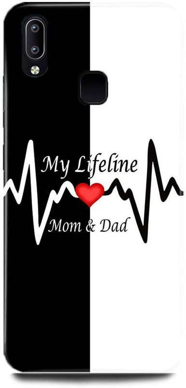 MRBE Back Cover for Vivo Y93, 1814  (Black, White, Hard Case, Pack of: 1)