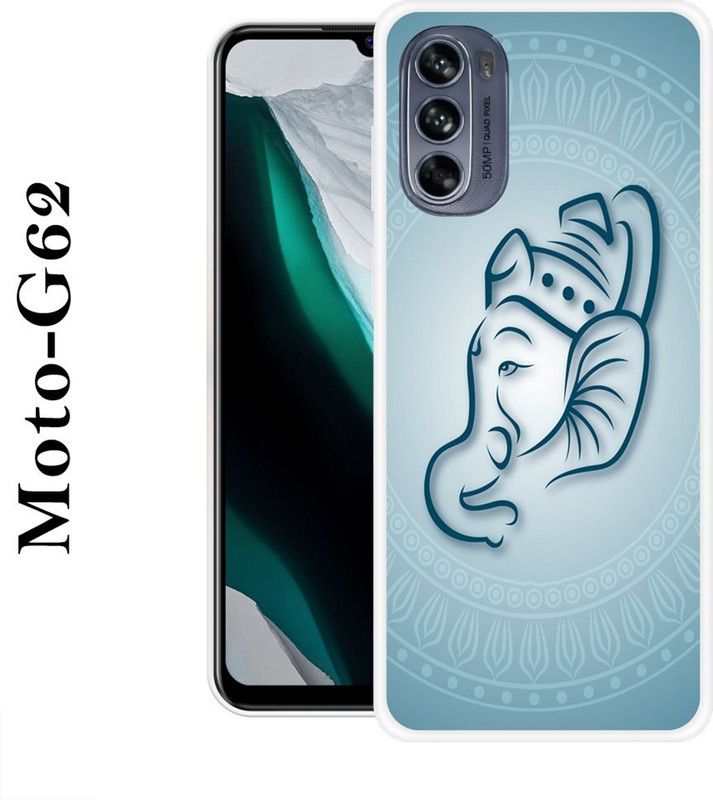 SHIVKUDI Back Cover for Motorola Moto G62  (Blue, Silicon)