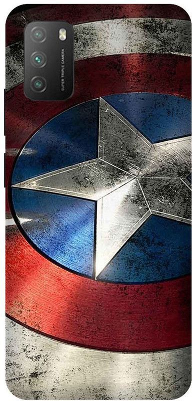 UMPRINT Back Cover for Poco M3/MZB087AIN Captain america, Avenger Printed Back Cover  (Multicolor, Hard Case)