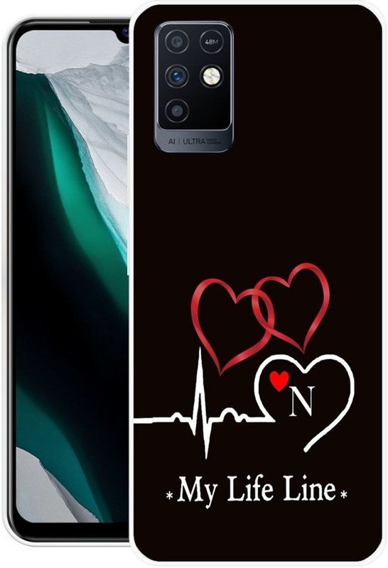 FITESTAR Back Cover for Infinix Note 10  (Black, White, Grip Case, Silicon, Pack of: 1)