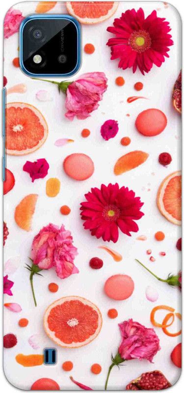 NDCOM Back Cover for Realme C20 Fruits And Flowers Printed  (Multicolor, Hard Case, Pack of: 1)