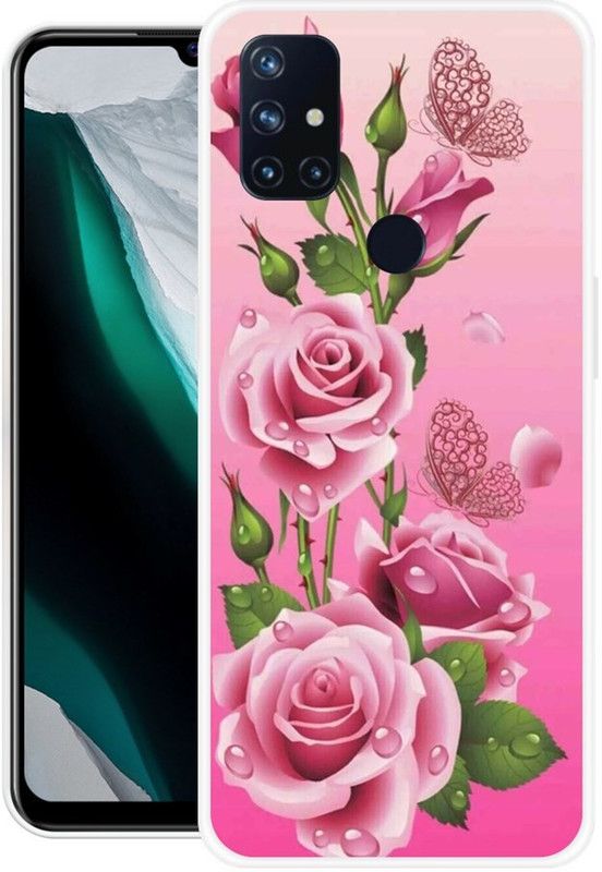 Khadoliya Back Cover for OnePlus Nord N10 5G  (Pink, Green, Silicon)