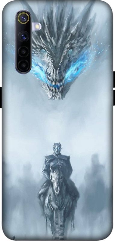 Upshot Back Cover for Realme 6  (White, Blue, Shock Proof, Silicon, Pack of: 1)