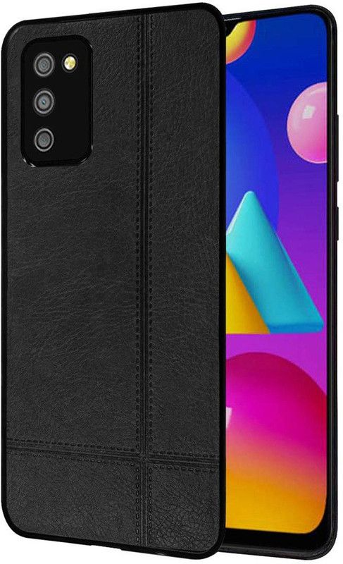 Flipkart SmartBuy Back Cover for Samsung Galaxy M02s, Samsung Galaxy F02s Leather Finish Soft TPU Case  (Black, Flexible, Pack of: 1)