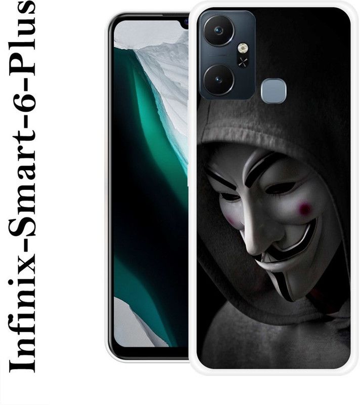 INDIALAND Back Cover for Infinix Smart 6 Plus  (Grey, Black, Grip Case, Silicon)