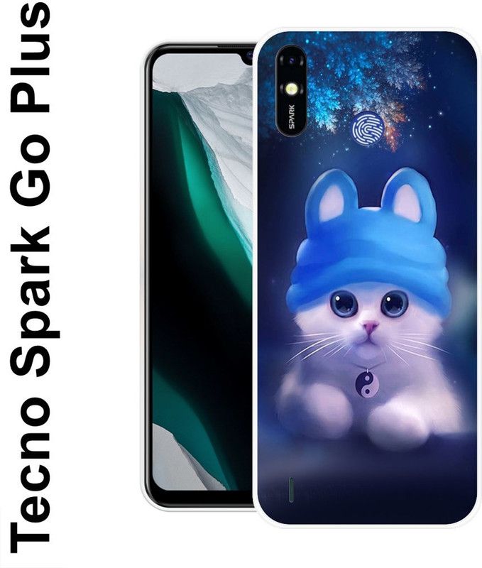 INDIALAND Back Cover for Tecno Spark Go Plus  (Blue, White, Grip Case, Silicon)