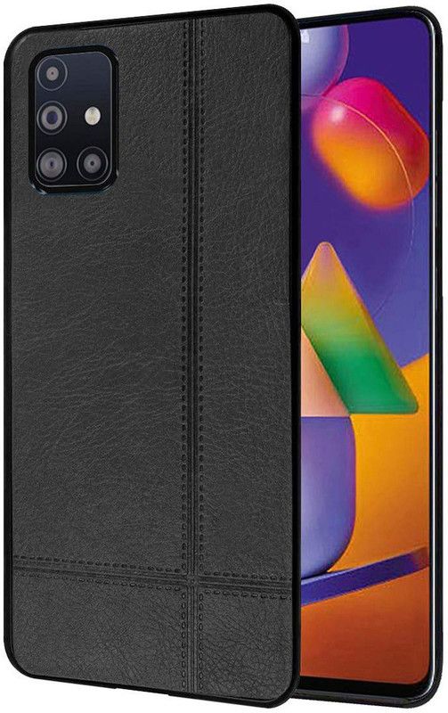 Flipkart SmartBuy Back Cover for Samsung Galaxy M31s Leather Finish Soft TPU Case  (Black, Flexible, Pack of: 1)