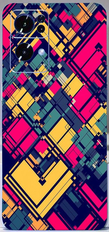 BUGGU Oppo Reno 7 Pro 5G Mobile Skin  (Ultra Super Pattern Lines Skin With High Matte Finish.)