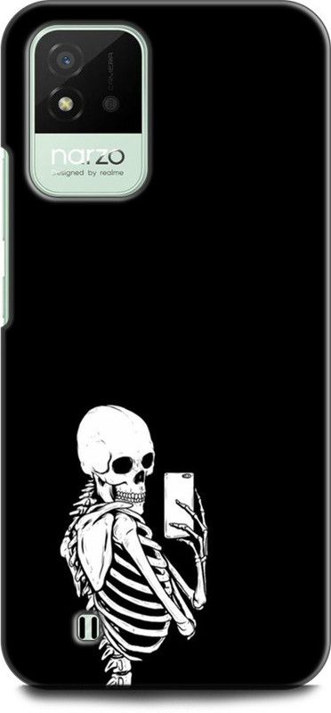 Dronk Back Cover for Realme Narzo 50i, RMX3231 DAB, SKELETON, BLACK, WHITE, ABSTRACT ART  (Multicolor, Dual Protection, Pack of: 1)