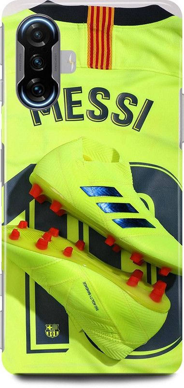 play fast Back Cover for POCO F3 GT LIONEL, MESSI, JERSEY, SHOES  (Green, Hard Case, Pack of: 1)