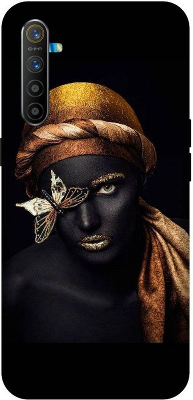 SSMORYA Back Cover for Realme XT Black Girl Printed Back cover  (Multicolor, Waterproof, Pack of: 1)