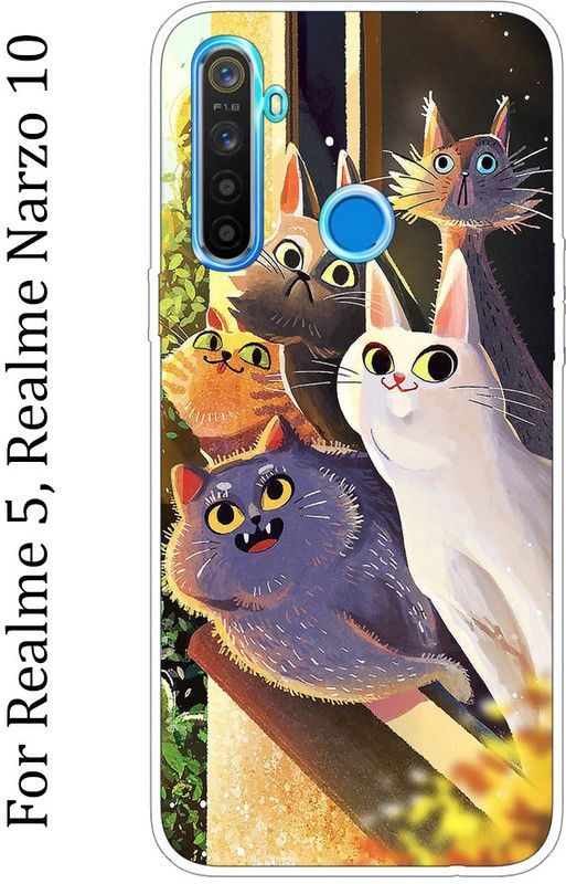 Mitzvah Back Cover for realme 5, realme Narzo 10  (Multicolor, Grip Case, Silicon)