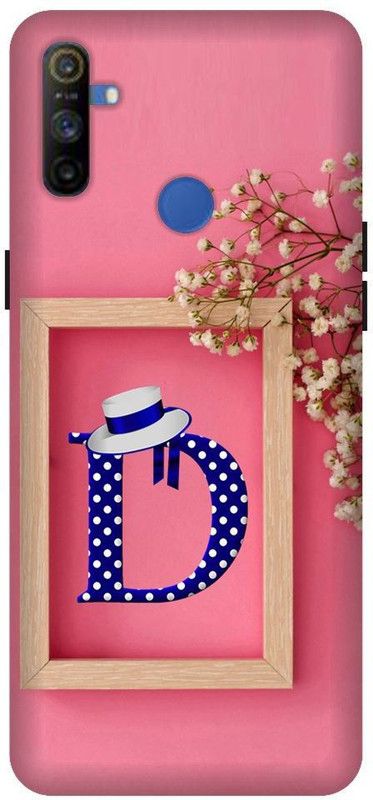 SSMORYA Back Cover for Realme Narzo 20A, D letter, Pink Printed Back Cover  (Multicolor, Hard Case, Pack of: 1)
