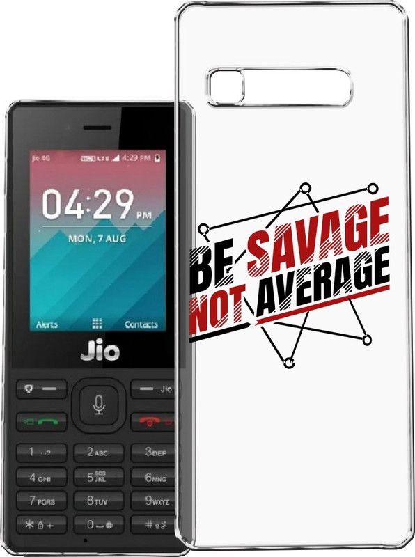 HANIRY Back Cover for Jio F220 / f220 mobile cover | BE SAVAGE BE AVERAGE TEXT | Design | PNG_89  (Multicolor, Flexible, Silicon, Pack of: 1)